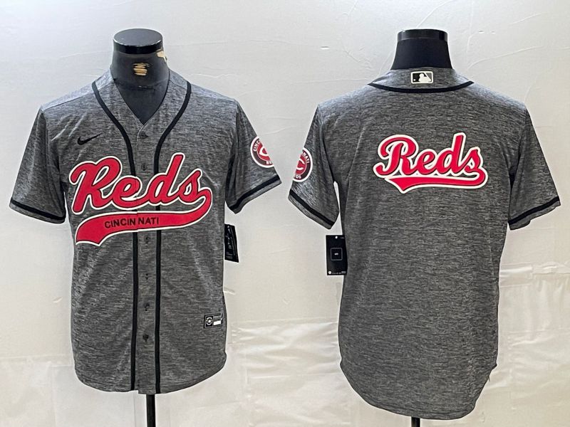 Men Cincinnati Reds Blank Grey Jointly 2024 Nike MLB Jersey style 5->cincinnati reds->MLB Jersey